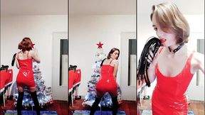 5 decembre : voici une danse de dominatrice avec robe en latex et fouet ! fouish...