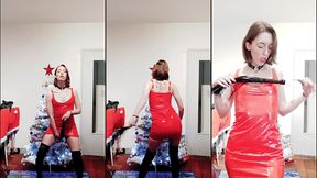 5 decembre : voici une danse de dominatrice avec robe en latex et fouet ! fouish...