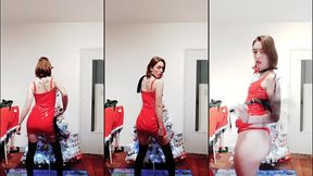 5 decembre : voici une danse de dominatrice avec robe en latex et fouet ! fouish...