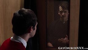 Dakota Lovell offers his ass for penance to Father Jonah Wheeler