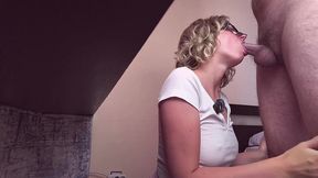 cum in face - sloppy blowjob and deepthroat
