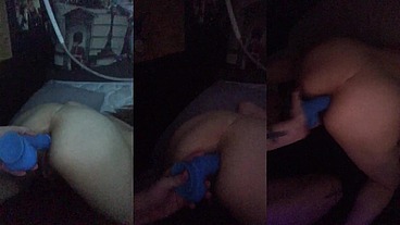 His dildo anal tease and shove