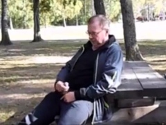 Jack and cum in public