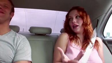 Busty redhead Rebecca Lane gets her face wrecked in missionary cumshot