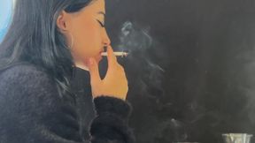 HANDY NOSE EXHALES SMOKE