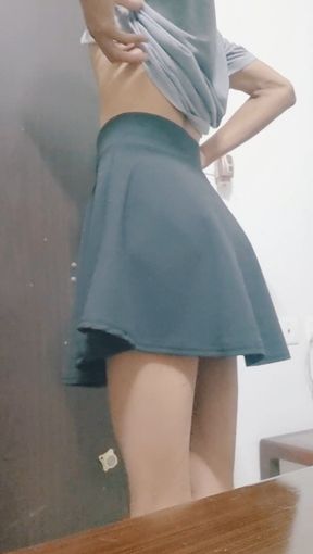 Sissy Femboy Strokes Her Cock