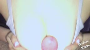 Young amateur couple in French POV fuck with big boobs