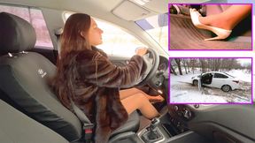 VIKA STUCK THE SNOW HIGH HEELS_full video 42 min