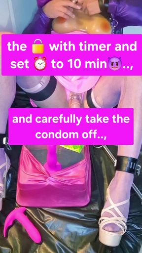 cumslut Julie milked while riding a toy for Daddy