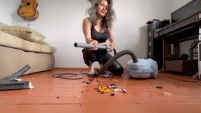 vacuum up the rest of crushed cars aV