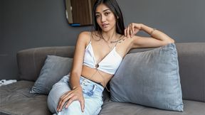 This SKINNY LATINA TEEN said Canada was worth it... so I stretched her tight PUSSY on the couch