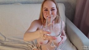 Slut Squirt in Glass and Swallow It