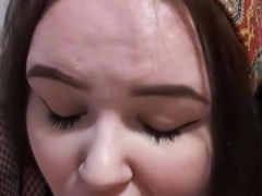 Girlffriend gets covered in cum after blowjob