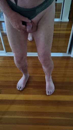 Satin and lace panties and my little cock