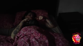 She masturbates at night ...