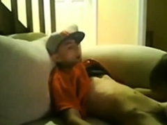 Slim Str8 Thug Boy enjoys Dad's BJ