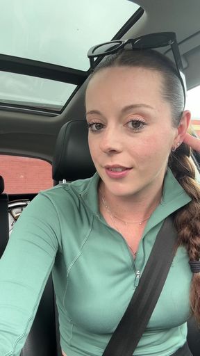 Cumming in the Drive Thru and Changing Room! Brand New Nadia Foxx Lush Adventure!