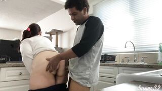 BBW ex-wife gets fuck into the kitchen - Susers2