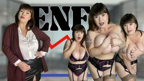 Roxanne's Humiliating Fall in the T&A Trap - Bitch Boss Roxanne Miller makes your cock cum with huge boobs, huge tits, garter and nylons, embarrassed naked female, ENF 4K