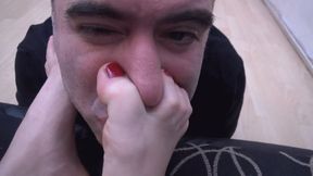 TRICIA - After A Long Day - Foot Humiliation And Foot Play On Face 720p