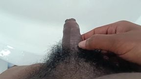 Pink Head Penis Cumming in to the Sink - Tasty Cum From a Chubby Boy