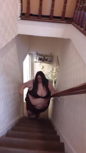SSBBW struggling up stairs