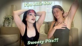 You Like Our Sweaty Pits?! ft. Lilly Jade 4k | Ditria and Lilly are doing some arm workouts when you won't stop staring... or is it sniffing??