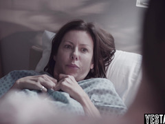 Big tits mature MILF patient has threesome with her younger self