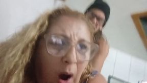 Fuck house eating the desk.