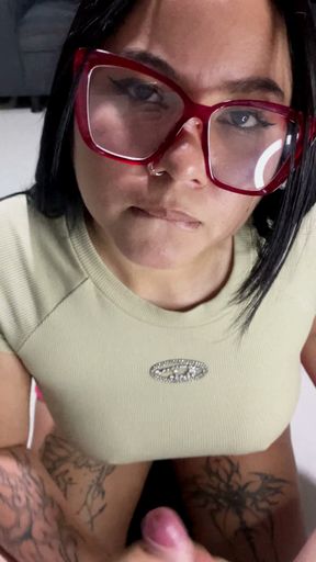 I Picked Up This Petite Colombian Girl with Glasses and Covered Her Blouse in Cum
