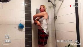 Milf is getting fucked in shower