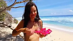 Enjoy Painting My Nake Body With Fun On Paradise Beach - Dragon Fruit