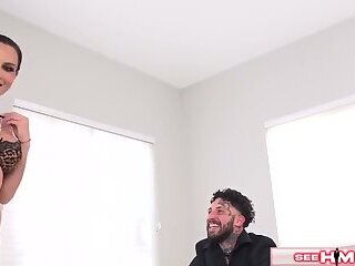 Bts-tatted Tommy Feeds Sandy Love His Thick Cock During Wardrobe Change!