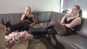 Hogtied slave used as furniture - Full - WMV (HD)