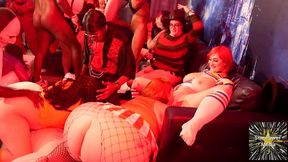 spooky interracial halloween orgy