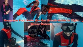 Neoprene Pool Swim Snorkel Breath-Holds in Tight Mares Wetsuit - MP4 HD