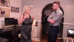 AuntJudysXXX - Horny GILF Mrs. Claire Fucks the Debt Collector