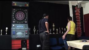 Big milf creampie on the pub table