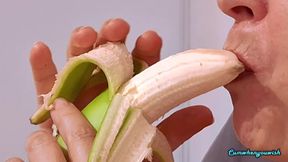 Hot MILF wife gags on hubby's thick uncut cock