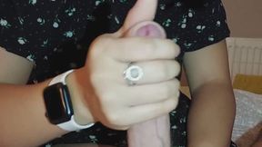 Rubbing his cock while wearing my Apple Watch