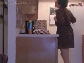 Momma masturbates in front of her son