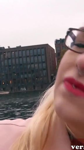 Big German Blonde with natural tits picked up for a fuck date   Clip 2