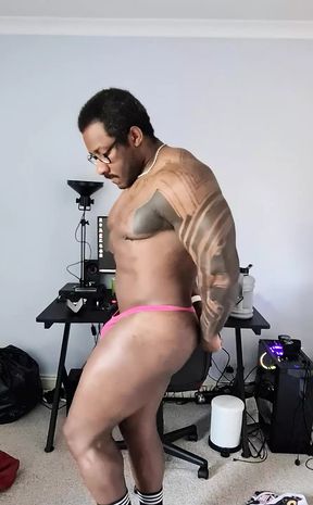Just Flexing for You Coach in the Thong You Asked for.