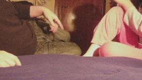 cheating footjob