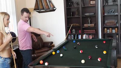 SpyFam Blonde Stepmom Laura Bentley Fucks Stepson on Pool Table