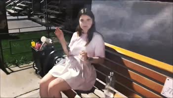 Temshica's Balcony Seduction: Massive Cock Teasing & Sizzling Blowjob