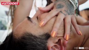 Sexy Latinas with big butts in a steamy 3some