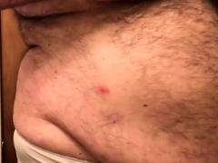 Fat Bear Strokes Clitty and Plays with Belly and Breasts