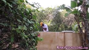 Busty babe riding bbc