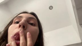 Eating Cream From My Pussy - A Hungry Solo Teen Webcam Show